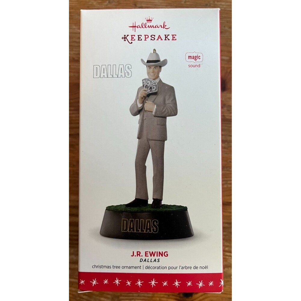 Hallmark J.R. Ewing Figurine Christmas Ornament 4.5" Dallas Theme